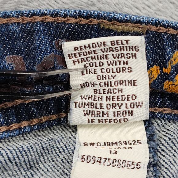 Vintage 90s Y2K Mudd Jeans Womens 13 Juniors Blue Crop Capri Skimmer Stretch - Picture 5 of 11